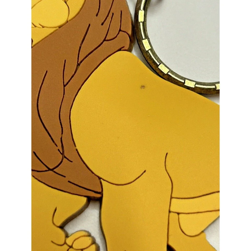 Vintage Disney The Lion King Mufasa Rubber Keychain Keyring 90s RARE